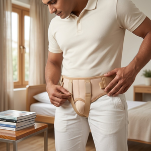 Ceinture de soutien ajustable pour hernie inguinale pour hommes et femmes |   Attelle de soutien respirante pour la zone inguinale, pour le soulagement de la douleur et la récupération - Product Image 3