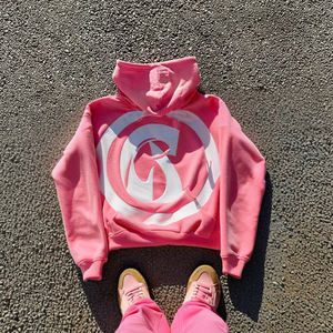 Sweat à capuche zippé 100 % coton pour homme, avec logo frontal, style streetwear, écologique, en polaire teinte unie à contraste de couleurs, prix bas, vente en gros - Product Image 2