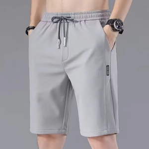 Shorts Bermuda Gris pour Homme, Taille Mi-Haute, Fermeture à Cordon, Style Décontracté, Poches, Séchage Rapide, Tissu 100% Coton, Logo Avant - Product Image 6