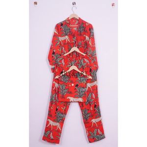 Conjunto de Pijama de Algodón de Alta Calidad para Mujer, Hecho a Mano, Ligero, con Estampado de Jungla, Camisón Suave para Dormir en Verano, Otoño y Primavera - Product Image 5