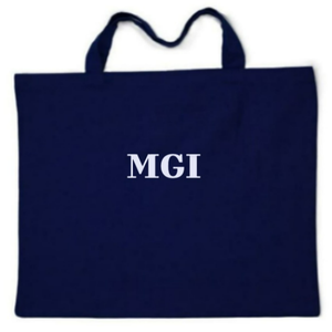 กระเป๋าผ้าแคนวาส MGI เป็นมิตรกับสิ่งแวดล้อม ใช้ซ้ำได้ ผลิตจากผ้าฝ้าย 100% ปิดด้วยซิปและกระดุม สายสะพายยาว ดีไซน์โลโก้ตัวอักษร สำหรับผู้หญิง - Product Image 2