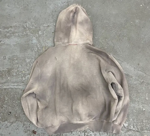 Sweat à capuche en coton ultra lourd délavé à l'acide, effet vieilli, look vintage, style streetwear, surdimensionné, lavé, pull - Product Image 6