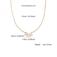 Collier pendentif feuille en zircon plaqué or 18 carats, chaîne délicate pour clavicule, pour femme, cadeau de fête