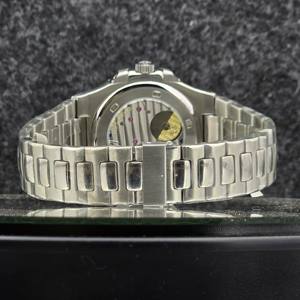 Reloj Mecánico Automático de Lujo para Hombre, con Esfera Azul Analógica con Relieve, Fase Lunar, Reserva de Marcha, Acero Inoxidable - Product Image 4