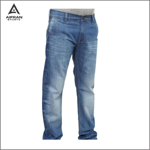 Jeans en denim bleu noir de qualité supérieure Aifran, coupe slim, jeans pour hommes, vente en gros, fournisseur OEM - Product Image 1