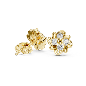 Pendientes de Oro Amarillo de 14K con Diamantes Cultivados en Laboratorio para Mujer |   Diamante Cultivado Nuevo - Product Image 5