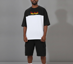 Nouvelle Collection Été 2026 – Ensemble Short Décontracté Streetwear Personnalisé avec Logo Avant, 100% Coton Tricoté à Motif Lettres, Respirant, Grandes Tailles - Product Image 1