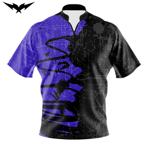 ออกแบบเสื้อเจอร์ซีย์โบว์ลิ่งแบบซิปวินเทจผ้าฝ้าย 100% แขนสั้น พิมพ์ลายแบบซับลิเมชั่นเต็มตัวตามสั่ง - Product Image 3