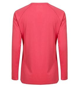 Haut de blouse médicale rose à manches longues en tricot pour femme, col rond, uniforme d'hôpital - Product Image 5