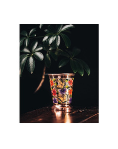 Vaso redondo de cobre con acabado brillante y borde grueso adecuado para la práctica Ayurvédica o rituales culturales - Product Image 1