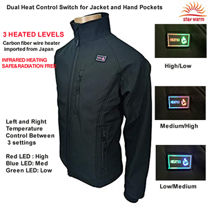 Factory Custom Machine Washable 5v 7.4v 12v Dual Control <b>Heated</b> <b>Jacket</b> Coat with Advanced Carbon Fiber <b>Heating</b> Elements - Product Image 4