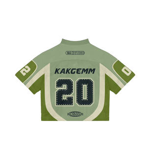 T-shirt en maille de style streetwear avec logo personnalisé, coupe ample, pour hommes, maillot de baseball - Product Image 4