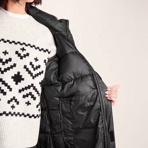 Chaqueta bomber larga con capucha para mujer, abrigo de invierno con bolsillos y cierre de cremallera, tejido aislante, gruesa, para exteriores - Product Image 3