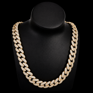Meilleures ventes : Chaîne cubaine entièrement pavée de micro-moissanites, plaquée or, style hip-hop, faite à la main, prix de gros - Product Image 6