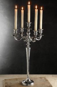 Charming vintage look five <b>light</b> pewter finished candelabra with graceful upswept <b>branches</b>, available at wholesale prices. - Product Image 5
