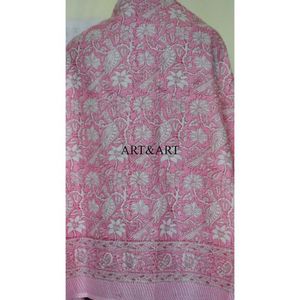 Pareo Indio Hecho a Mano 100% Algodón Orgánico con Estampado Floral Rosa Personalizado, Ropa de Playa de Verano, Cubierta de Baño con Borde Decorativo - Product Image 3