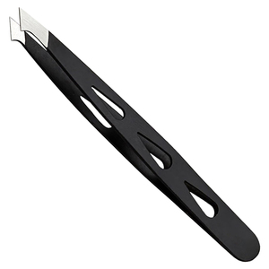 Pince à épiler professionnelle en acier inoxydable à pointe inclinée avec logo personnalisé, durable pour un façonnage précis des sourcils et l'épilation OEM ODM - Product Image 1