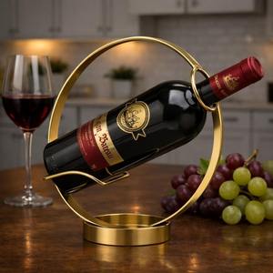 Round Bottle Holder Metal Wine Rack For Dining <b>Table</b> Wine Display Keeps Wine Bottle Stylishly Displayed During Meals From India - Product Image 1