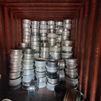Déchets de jantes en alliage d'aluminium Série 6000, 99% de teneur en Al, blanc argenté