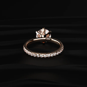 Élégante bague de fiançailles pavée de diamants HPHT ronds de 1 carat, pierre centrale de 0,5 carat, bague de mariée étincelante, bijoux de mariage de luxe pour femmes. - Product Image 4