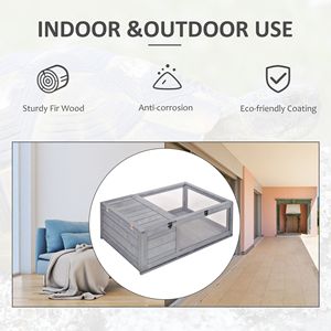 Casetta per Tartarughe in Legno Grigio, Recinto per Tartarughe da Interno ed Esterno, Gabbia per Rettili, Prodotto per Serre Prefabbricate - Product Image 4