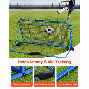 Rete Rimbalzante Portatile per Calcio con Controllo Angolare Rapido, Telaio in Ferro Resistente, Rete in PE per Allenamento di Calcio e Passaggi - Product Image 5