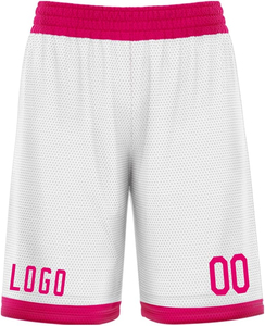 Pantalones Cortos de Baloncesto Personalizados para Hombre, Color Rojo Real y Blanco, Diseño Sólido, Sublimados, Transpirables, de Secado Rápido, 100% Poliéster, para Todas las Temporadas - Product Image 5