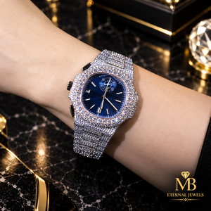 Reloj de Lujo para Hombre con Diamantes Cuadrados de 41 mm, Analógico de Cuarzo, Cristal de Zafiro, Correa de Acero Inoxidable, Movimiento Citizen, Resistente al Agua 10 Bar - Product Image 2