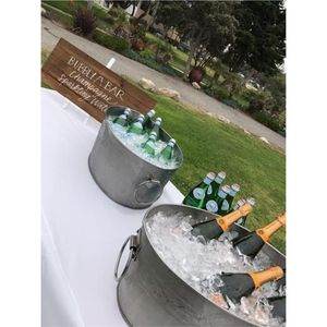 Galvanized Iron Ice Tub White Enamel Beverage <b>Drink</b> <b>Cooler</b> Bucket Large Stainless Steel Handle Champagne Wine <b>Cooler</b> Oval Bucket - Product Image 6