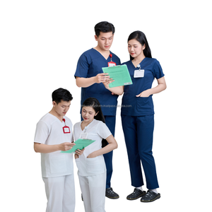 VN FACTORY estiramiento/Uniforme de matorral suave conjuntos de enfermería elegante mujer ropa de enfermería Hospital belleza médico laboratorio bata OEM/ODM - Product Image 1