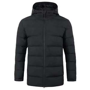 Veste matelassée réversible pour homme, longue, à capuche, avec fermeture éclair, vintage, épaisse, respirante, 80% duvet - Product Image 1