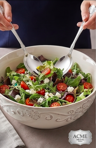 Royal Design Stainless Steel Salad Servers <b>Mirror</b> Polish For Luxury Table Decor And Gifting Purpose Hotel Home And Restaurant - Product Image 6