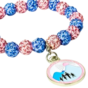 Bracelet en cristal scintillant avec breloque métallique, bracelet extensible perlé, accessoire de mode pour femme, cadeau idéal pour le quotidien - Product Image 4
