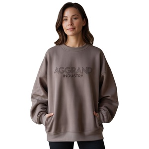 Sweat femme ample sans col généralement à manches longues pull sweats à capuche avec poches pour femmes vêtements - Product Image 1