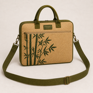 Sac à dos pour ordinateur portable en jute avec fermeture éclair, grande capacité, style professionnel, bandoulière, pochette pour documents, pour l'université, le bureau, les voyages - Product Image 4