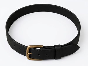 Ceinture en cuir véritable pour homme, en cuir de vachette noir, avec boucle en laiton, écologique, durable, robuste, logo personnalisé, vente en gros OEM - Product Image 5