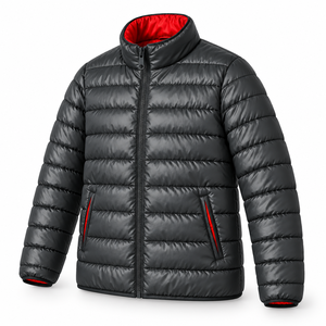 Manufacturer Lightweight Bomber <b>Jacket</b> Reflective Sheen Autumn Fashion Quilted Outerwear Stand Collar Custom Embroidery Front - Product Image 2