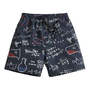 Short de bain rayé bleu marine personnalisable pour homme, taille élastique avec cordon de serrage, style rétro, streetwear, nouvelle collection, sans avis pour le moment - Product Image 3