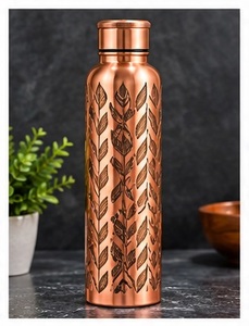 Botella de Agua Moderna de Cobre con Diseño de Mandala, Estilo Bohemio, Portátil para Viajes - Product Image 3