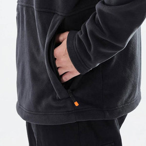 Sweat-shirt à capuche en molleton noir pour homme, coupe classique, vêtement décontracté d'hiver avec poche avant, matière tricotée respirante - Product Image 5