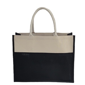 Reusable Stylish PP Laminated Jute <b>Canvas</b> Shopping <b>Bag</b> Rope Handle High End Promotional Wedding Exhibition Use Free Distribution - Product Image 1