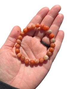 Hot Sale Premium Grade Feng Shui Orange Calcite Crystal Beaded <b>Bracelet</b> Handmade Women's Men's Natural Healing Stone <b>Elastic</b> - Product Image 3