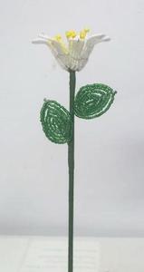 Green Beaded <b>Flower</b> Plant Stake Green Decorative Garden Art Simple Style - Product Image 2