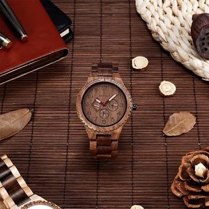Montre ronde en bois artisanale Art Déco avec logo personnalisé, mouvement à quartz, usage quotidien, taille sur mesure - Product Image 2