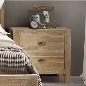 Mesitas de noche de color de madera natural, dos cajones, muebles convertibles y duraderos, muebles de calidad superior - Product Image 5