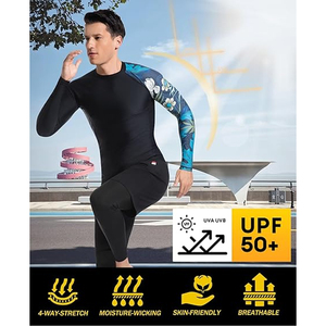 Wholesale Men Long Sleeve Rash Guard <b>Compression</b> <b>Shirt</b> Graphic Print UV Protection Custom Logo OEM Factory - Product Image 5
