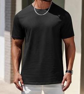 T-shirt personnalisé à manches courtes en toile 100 % coton épais blanc, sérigraphié sur le devant, coupe ajustée, séchage rapide, col rond uni, coupe classique - Product Image 6