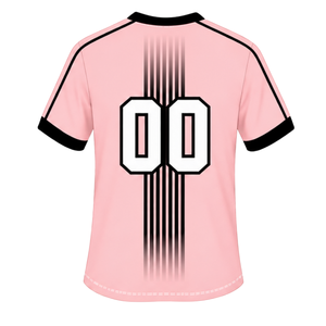 Camiseta Deportiva de Rugby Rosa Bebé y Blanca, Manga Corta, Cuello en V, Uniforme de Equipo, Transpirable, Ligera, Personalizable, para Entrenamiento - Product Image 2