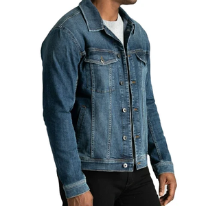 <b>Custom</b> Logo Men's Winter Stand Collar Washed <b>Denim</b> <b>Jacket</b> Premium Jean <b>Jacket</b> for Fashion Streetwear and Casual Wear - Product Image 3