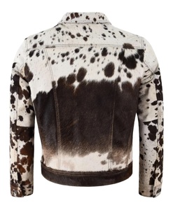 Blouson Trucker Homme 2026 Personnalisé en Cuir de Vachette, Style Motard Premium, Coupe Slim, Hiver, Coupe-Vent, Respirant, Blanc et Tan - Product Image 5